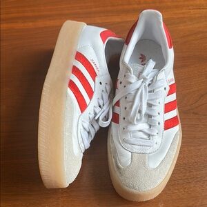 adidas Samba Red and White Women's Shoes